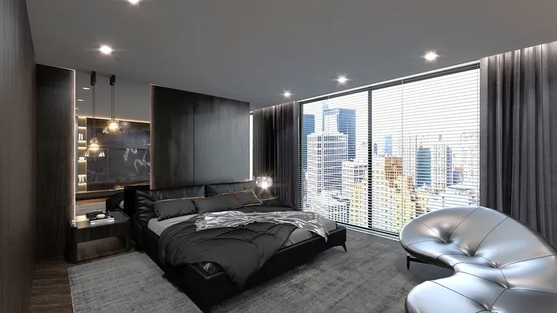 Schwarze Wohnung, Schlafzimmer