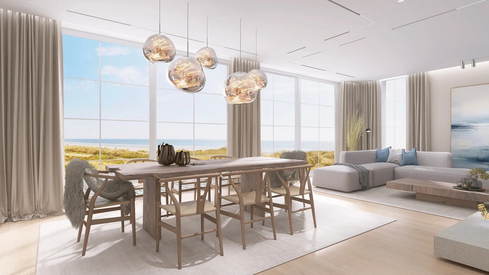 Ferienhaus Sylt, Essbereich mit Meerblick